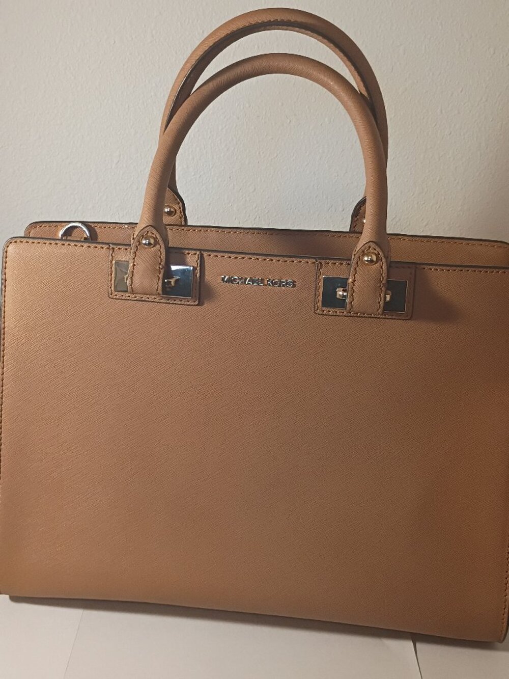 Quinn Large Saffiano Leather Satchel - Color Peanut